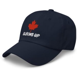 ELBOWS UP CANADA Hat – Hockey Quote Patriotic Trucker Cap