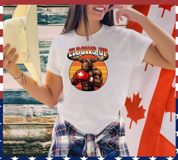 Elbows Up Canadian Moose Boxing Shirt