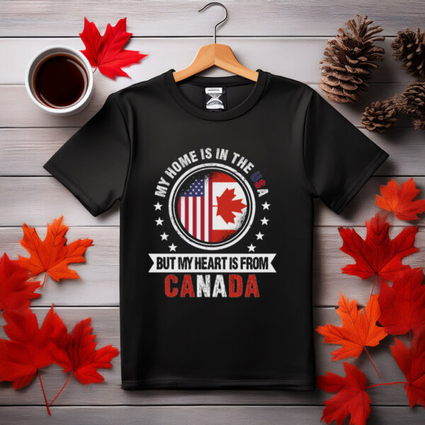 American Canadian Flag Heart from Canada Patriot on Men's T-Shirt