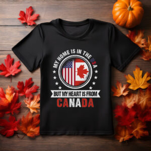 American Canadian Flag Heart from Canada Patriot on Men's T-Shirt