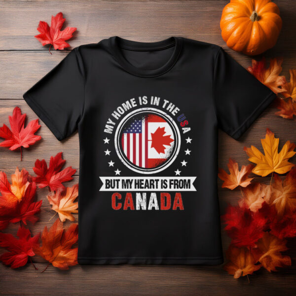 American Canadian Flag Heart from Canada Patriot on Men's T-Shirt
