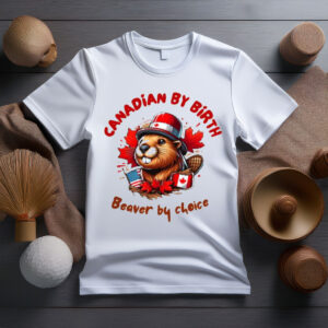 Canadian by birth on Unisex Poly Cotton T-Shirt