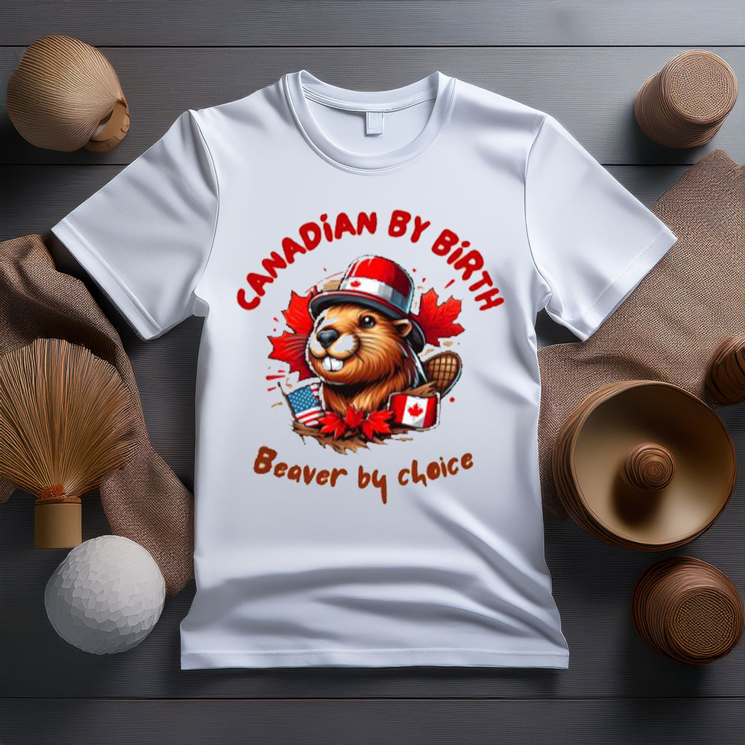Canadian by birth on Unisex Poly Cotton T-Shirt