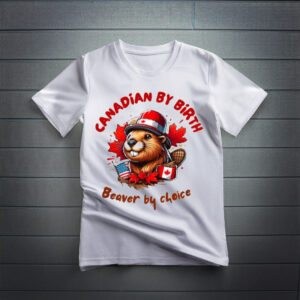 Canadian by birth on Unisex Poly Cotton T-Shirt