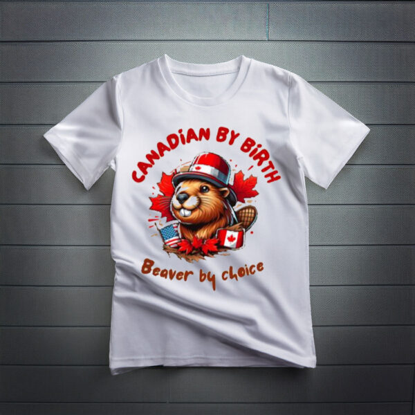 Canadian by birth on Unisex Poly Cotton T-Shirt