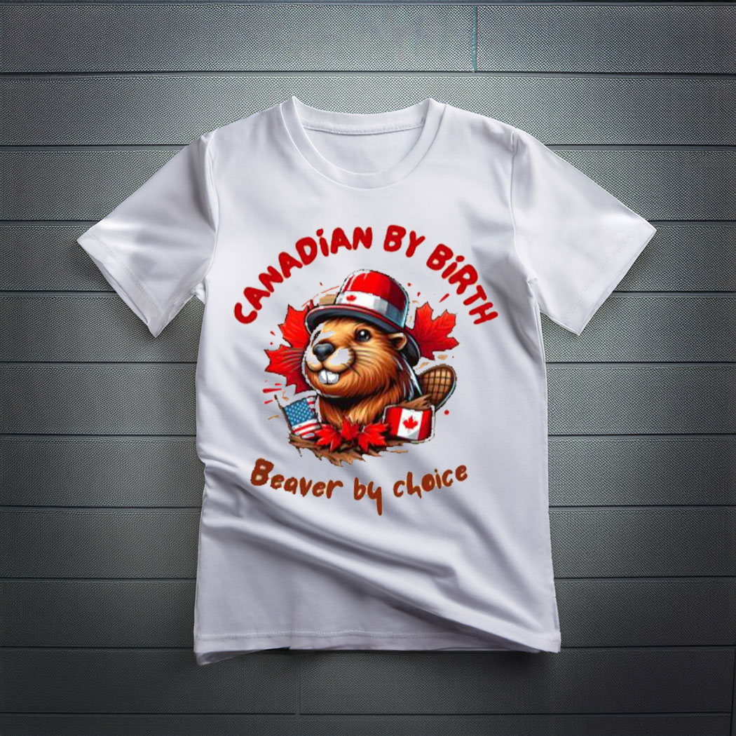 Canadian by birth on Unisex Poly Cotton T-Shirt