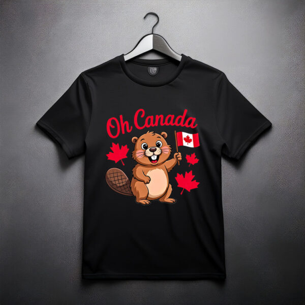 Oh Canada Day Funny Beaver Humor Canadian Wildlife Maple T-Shirt